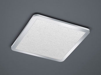 LED Bad Deckenleuchte CINZIA Chrom mit Kristall Effekt & Dimmer 40x40cm