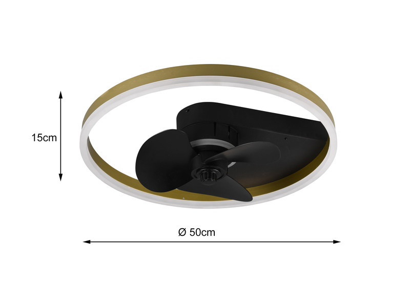 Deckenleuchte mit Ventilator BORGHOLM Fernbedienung Lichtfarbe Wechsel Ø50cm