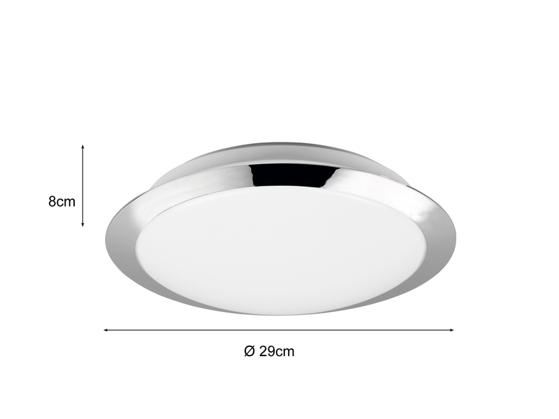 LED Deckenleuchte UMBERTO in Chrom Ø 29cm, IP44 - Badlampen