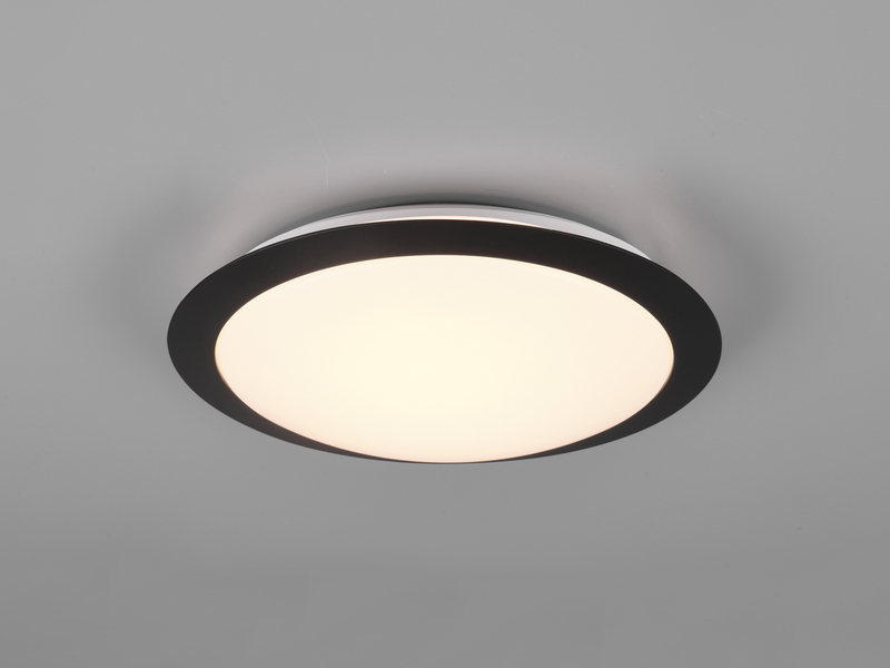LED Deckenleuchte UMBERTO in Schwarz IP44 Badlampe, Ø 29cm