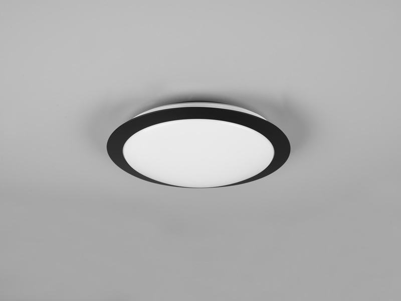 LED Deckenleuchte UMBERTO in Schwarz IP44 Badlampe, Ø 29cm