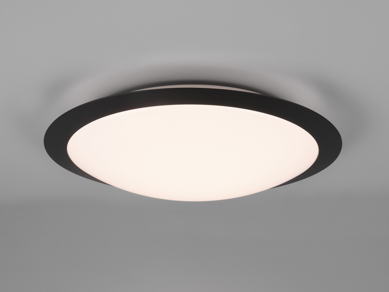 LED Deckenleuchte UMBERTO in Schwarz IP44 Badlampe, Ø 42cm