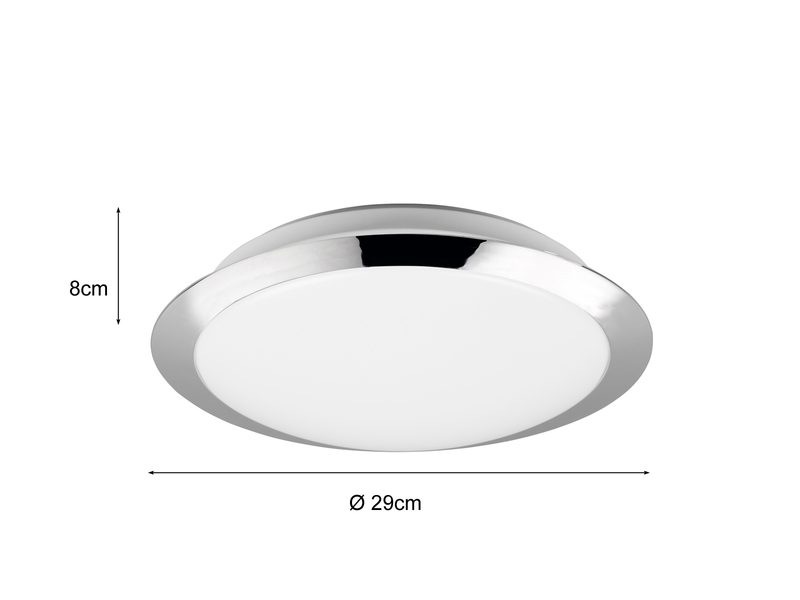 LED Deckenleuchte 2er Set in Chrom IP44 Badlampen, Ø 29cm