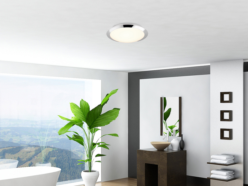 LED Deckenleuchte 2er Set in Chrom IP44 Badlampen, Ø 29cm