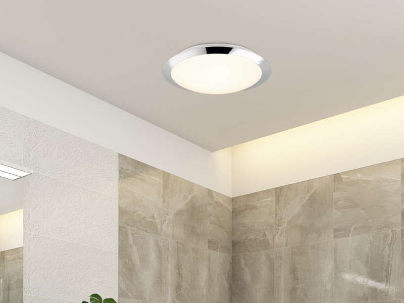 LED Deckenleuchte 2er Set in Chrom IP44 Badlampen, Ø 29cm