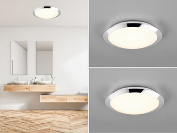 LED Deckenleuchte 2er Set in Chrom IP44 Badlampen, Ø 29cm