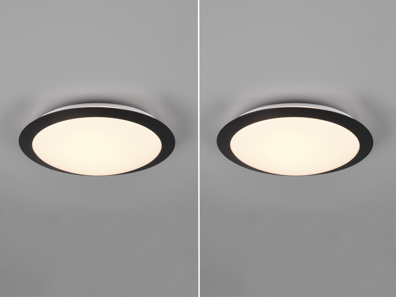 LED Deckenleuchte 2er Set in Schwarz IP44 Badlampen, Ø 29cm