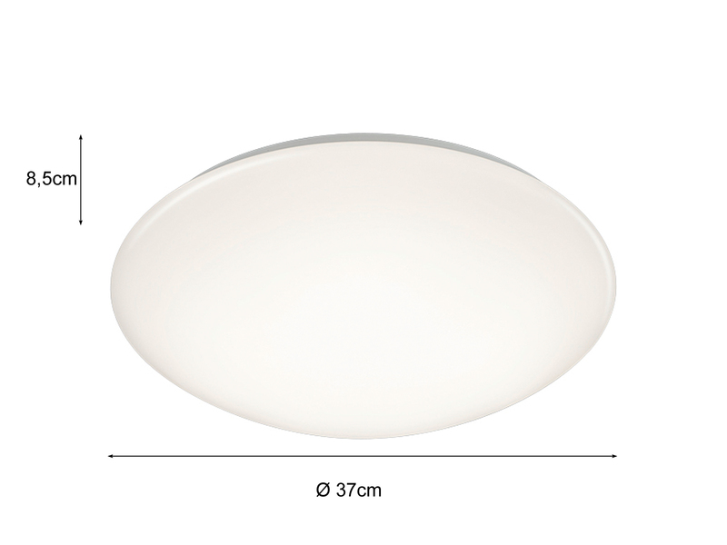 LED Deckenleuchte PAOLO in Weiß IP44 Badlampe, Ø 37cm