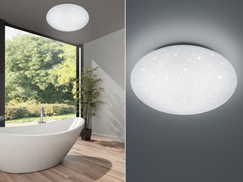 LED Sternenhimmel Deckenleuchte PAOLO in Weiß IP44 Badlampe, Ø 37cm