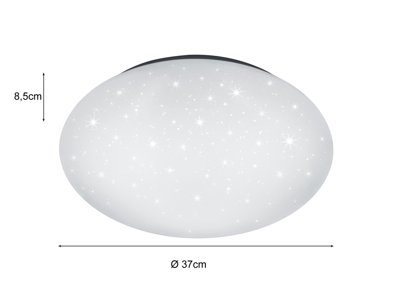 LED Sternenhimmel Deckenleuchte 2er Set Weiß Ø 37cm, IP44 - Badlampen