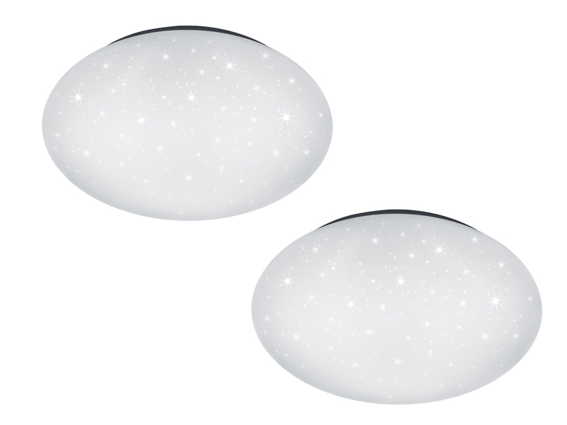 LED Sternenhimmel Deckenleuchte 2er Set Weiß IP44 Badlampen, Ø 37cm