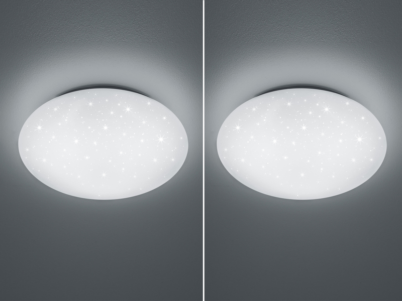 LED Sternenhimmel Deckenleuchte 2er Set Weiß IP44 Badlampen, Ø 37cm