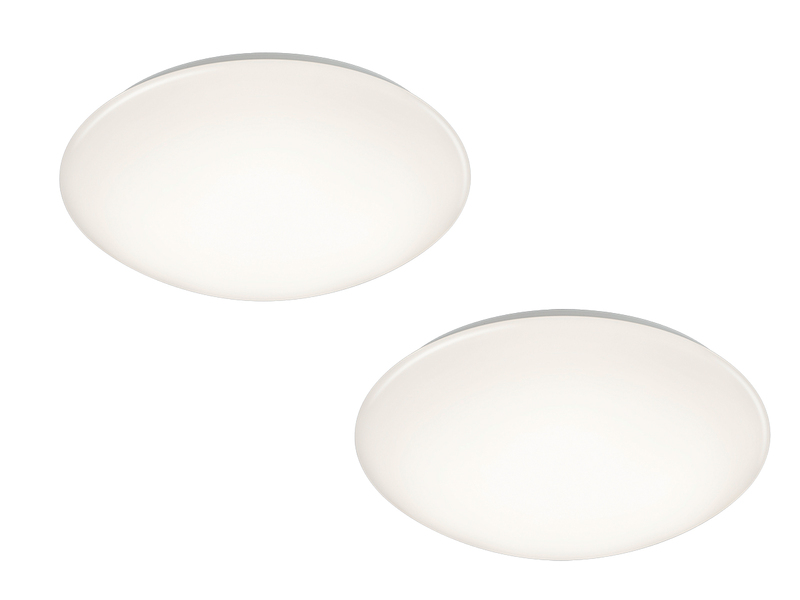 LED Deckenleuchte 2er Set in Weiß IP44 Badlampen, Ø 37cm