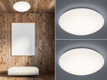 LED Deckenleuchte 2er Set in Weiß IP44 Badlampen, Ø 37cm