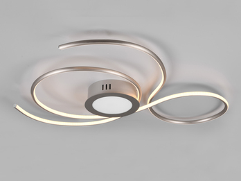 Große LED Deckenleuchte JIVE mit Fernbedienung, Breite 80cm, Silber