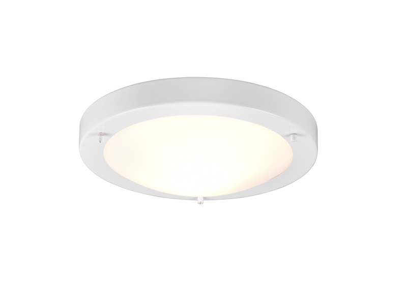 LED Bad Deckenleuchten in Weiß mit Glas Opal Weiß Ø 31,5cm - Badlampen