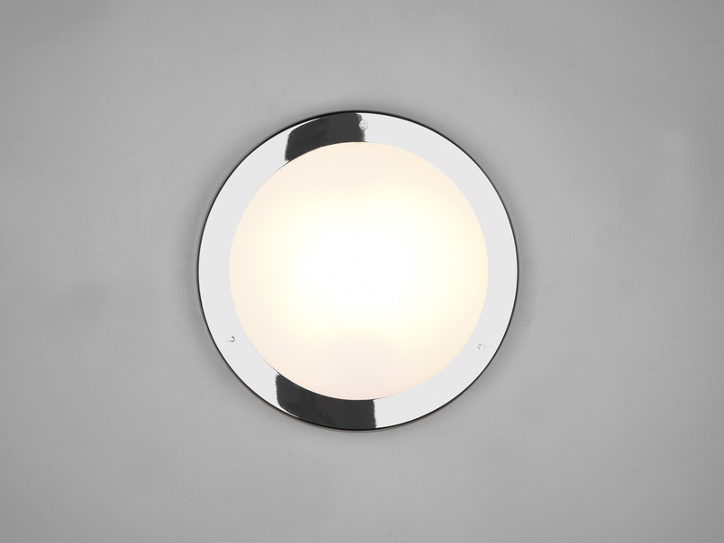 LED Bad Deckenleuchte in Chrom mit Glas Opal Weiß Badlampen, Ø 31,5cm