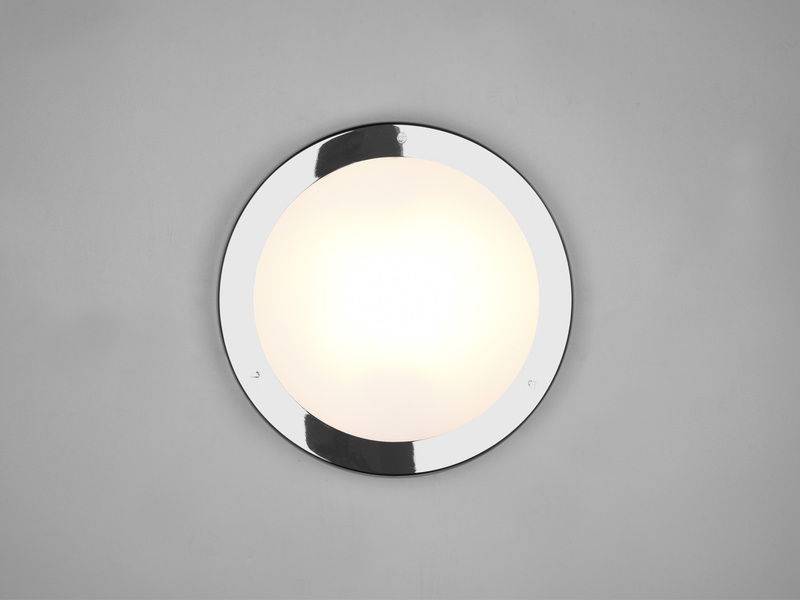 LED Bad Deckenleuchten in Chrom mit Glas Opal Weiß Ø 31,5cm - Badlampen