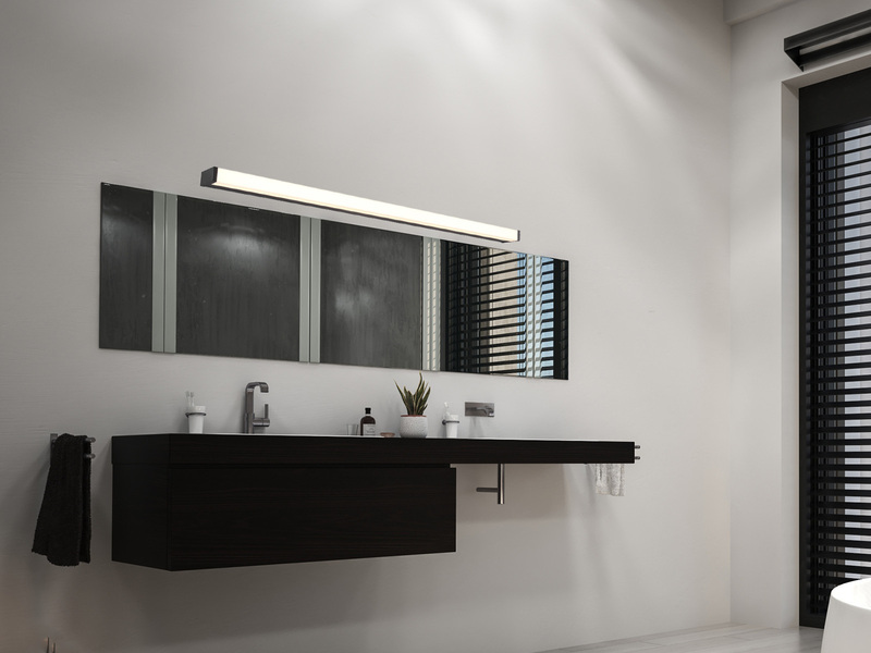 LED Badezimmer Wandleuchte FABIO in Schwarz 120cm - Spiegelleuchte