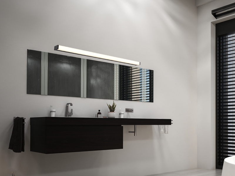 LED Badezimmer Wandleuchte FABIO in Schwarz - Spiegelleuchte, Breite 120cm