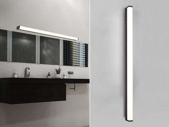 LED Badezimmer Wandleuchte FABIO in Schwarz - Spiegelleuchte, Breite 120cm