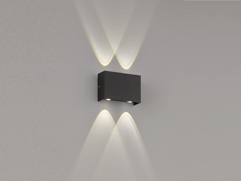 LED Außenwandleuchte NAIROBI Schwarz mit Up and Down Licht - 12cm breit