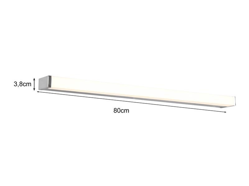 LED Badezimmer Wandleuchte FABIO in Chrom 80cm - Spiegelleuchte