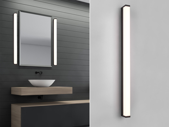 LED Badezimmer Wandleuchte FABIO in Schwarz 80cm - Spiegelleuchte