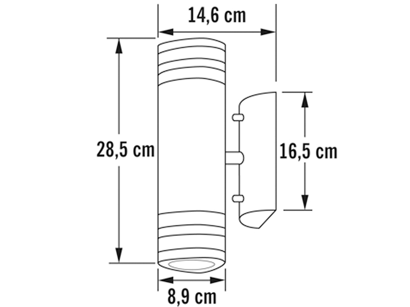 LED Design Außenwandleuchte Up-Down Höhe 30cm aus Aluminium, Weiß