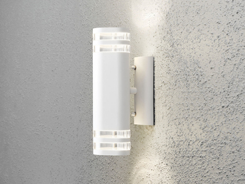 LED Design Außenwandleuchte Up-Down Höhe 30cm aus Aluminium, Weiß