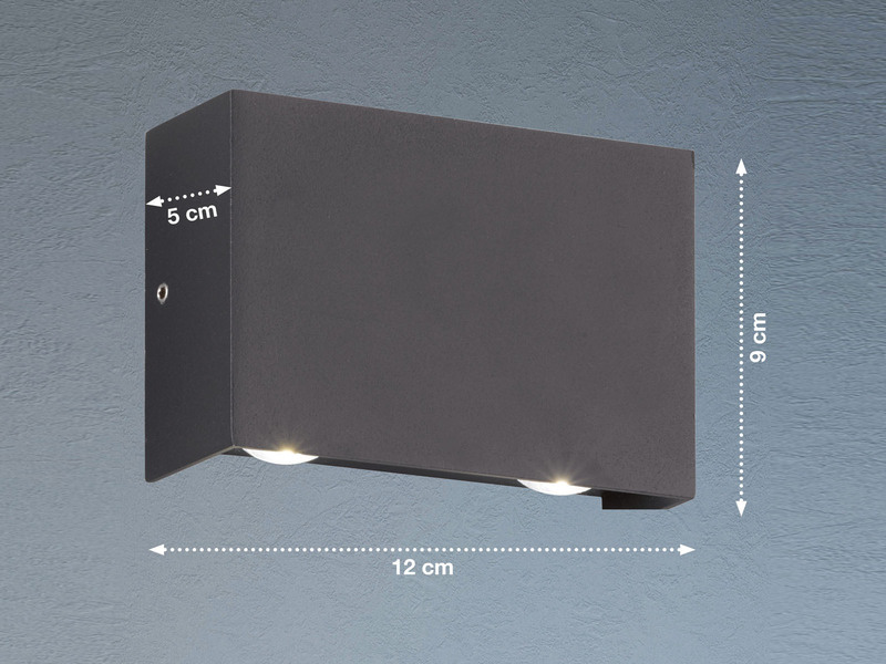 LED Außenwandleuchten 2er SET Schwarz mit Up Down Licht - 12cm breit
