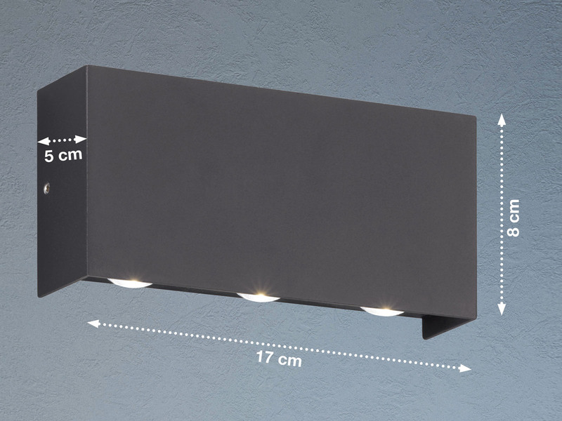 LED Außenwandleuchte NAIROBI Schwarz mit Up and Down Licht - 17cm breit