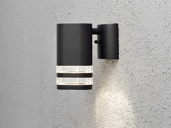 LED Design Außenwandleuchte Downlight aus Aluminium Höhe 15,5cm, Schwarz