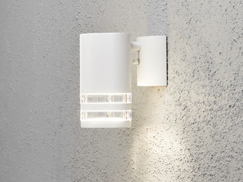 LED Design Außenwandleuchte Downlight aus Aluminium Höhe 15,5cm, Weiß