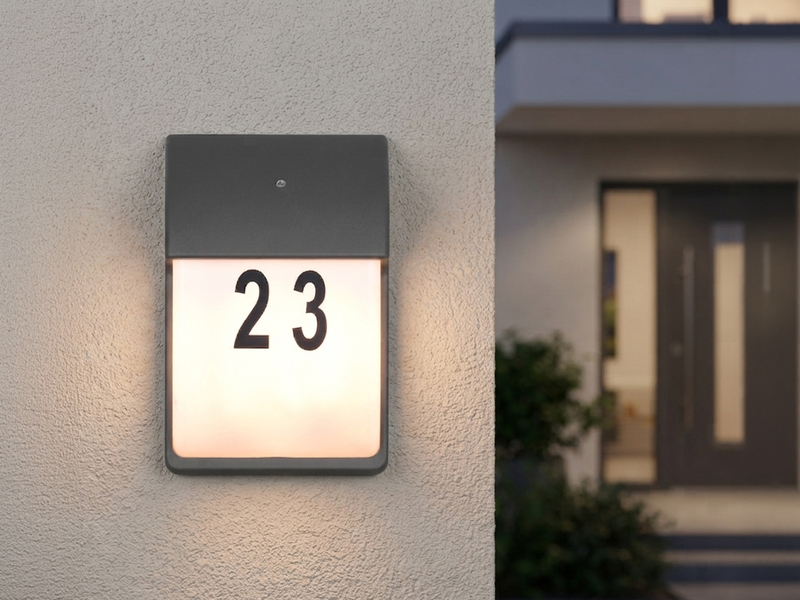 LED Hausnummernleuchte Anthrazit mit Dämmerungssensor, Höhe 27cm