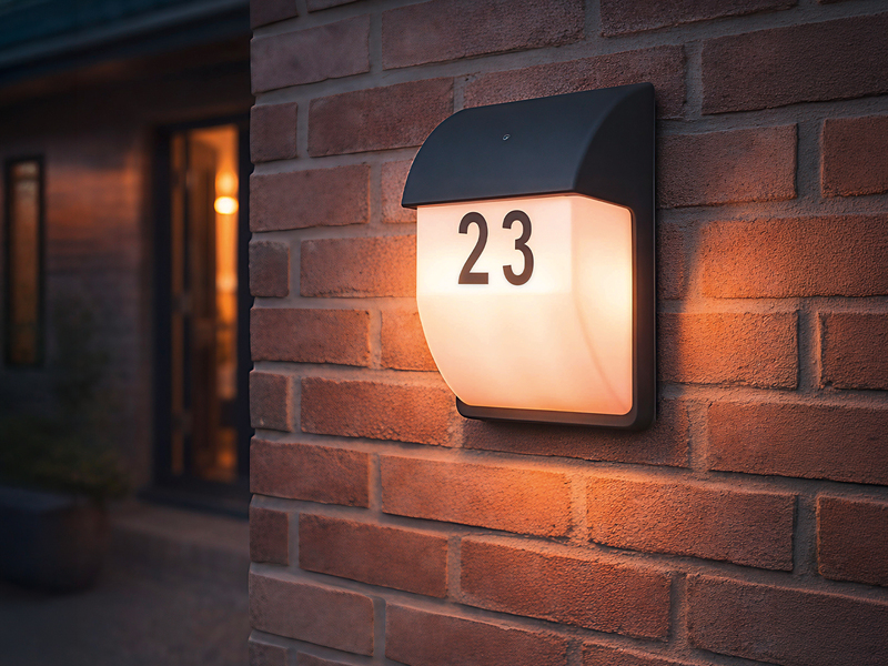 LED Hausnummernleuchte Anthrazit mit Dämmerungssensor, Höhe 27cm