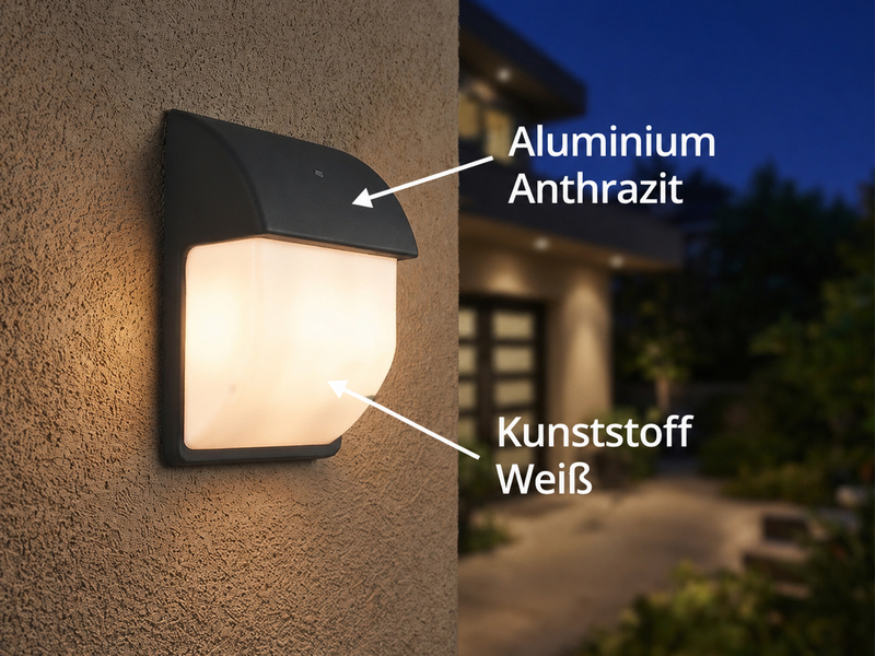 LED Hausnummernleuchte Anthrazit mit Dämmerungssensor, Höhe 27cm