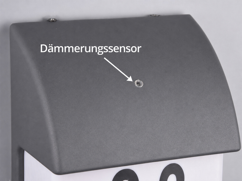 LED Hausnummernleuchte Anthrazit mit Dämmerungssensor, Höhe 27cm