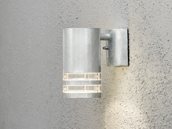 LED Design Außenwandleuchte Downlight aus Stahl Höhe 15,5cm, Silber