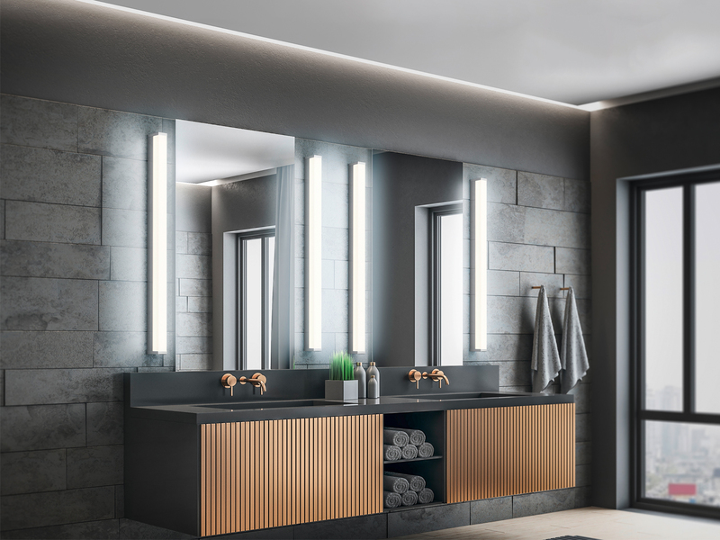 LED Badezimmer Wandleuchten 2er Set in Chrom - Spiegelleuchten, Breite 120cm