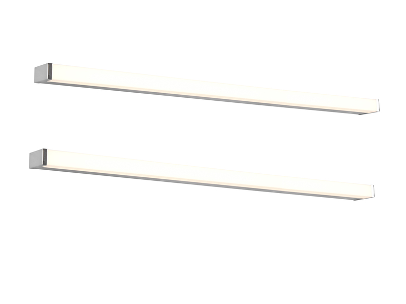 LED Badezimmer Wandleuchten 2er Set in Chrom - Spiegelleuchten, Breite 120cm