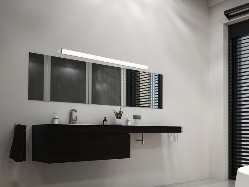 LED Badezimmer Wandleuchten 2er Set in Chrom - Spiegelleuchten, Breite 120cm