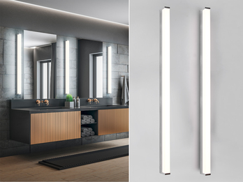 LED Badezimmer Wandleuchten 2er Set in Chrom - Spiegelleuchten, Breite 120cm