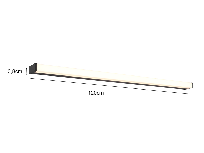 LED Badezimmer Wandleuchten 2er Set in Schwarz - Spiegelleuchten, Breite 120cm