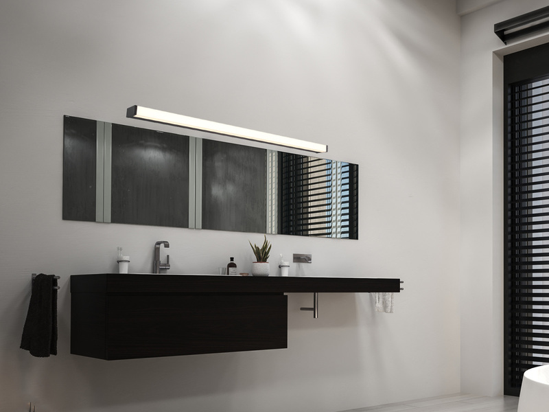 LED Badezimmer Wandleuchten 2er Set in Schwarz 120cm - Spiegelleuchte