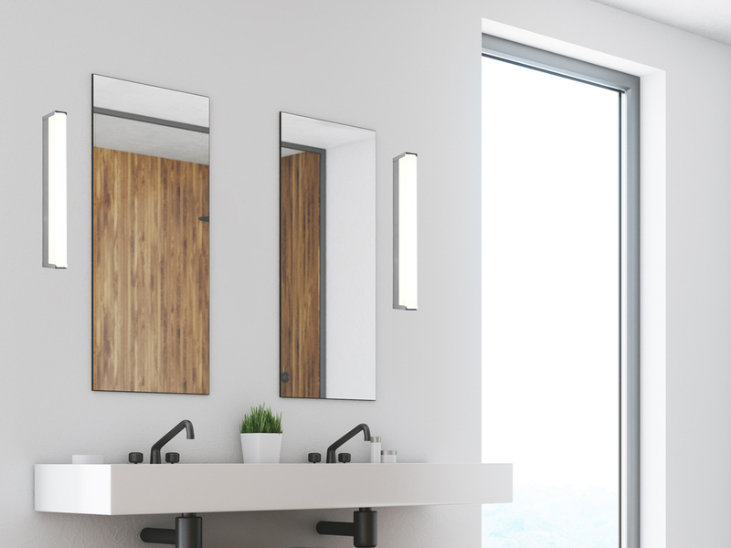 LED Badezimmer Wandleuchten 2er Set in Chrom - Spiegelleuchten, Breite 42,5cm