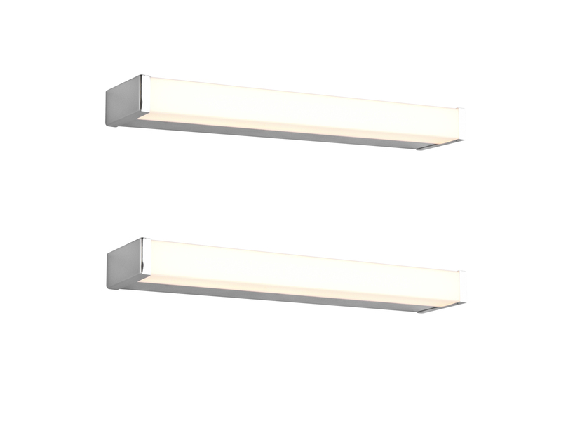 LED Badezimmer Wandleuchten 2er Set in Chrom - Spiegelleuchten, Breite 42,5cm