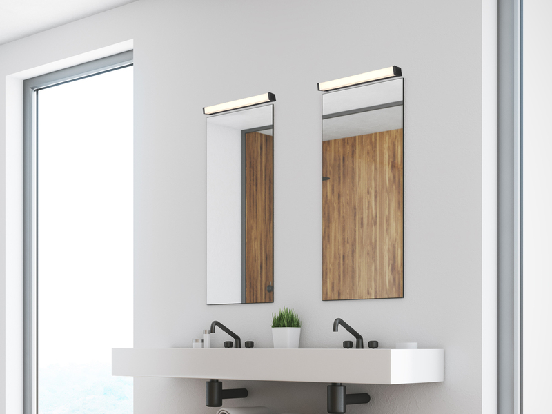 LED Badezimmer Wandleuchten 2er Set in Schwarz - Spiegelleuchten, Breite 42,5cm