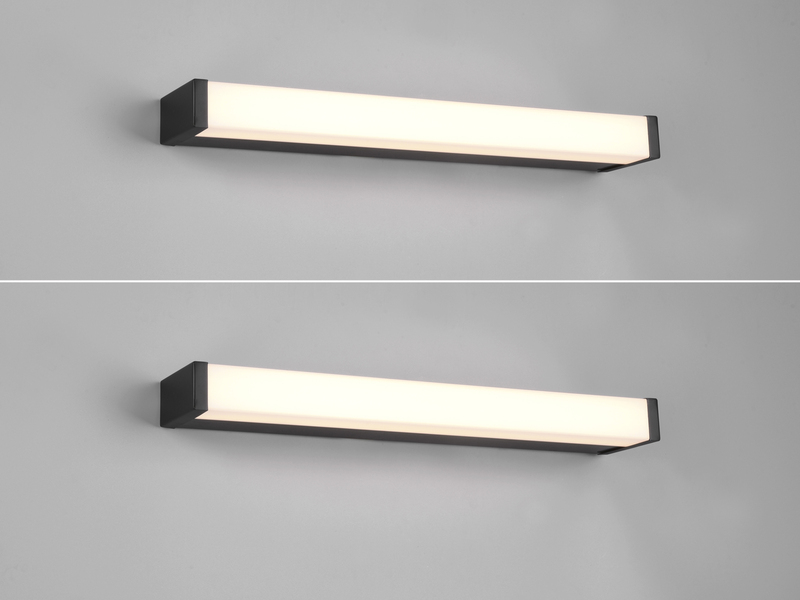 LED Badezimmer Wandleuchten 2er Set in Schwarz - Spiegelleuchten, Breite 42,5cm