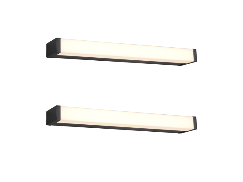 LED Badezimmer Wandleuchten 2er Set in Schwarz - Spiegelleuchten, Breite 42,5cm